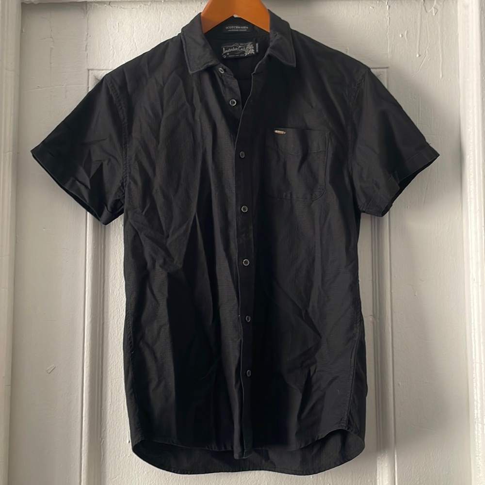 Men’s scotch and soda short sleeve button down casual shirt size M